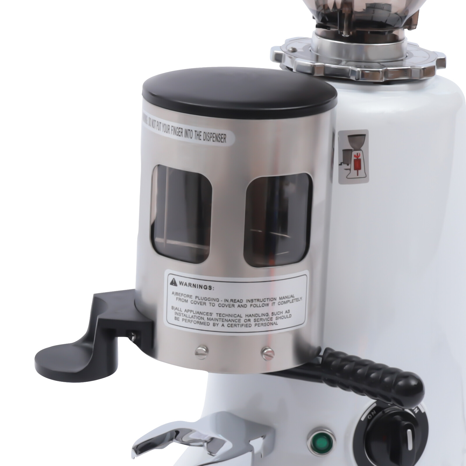 Commercial Coffee Grinder 1.2kg Hopper Capacity Espresso Bean Milling Machine US