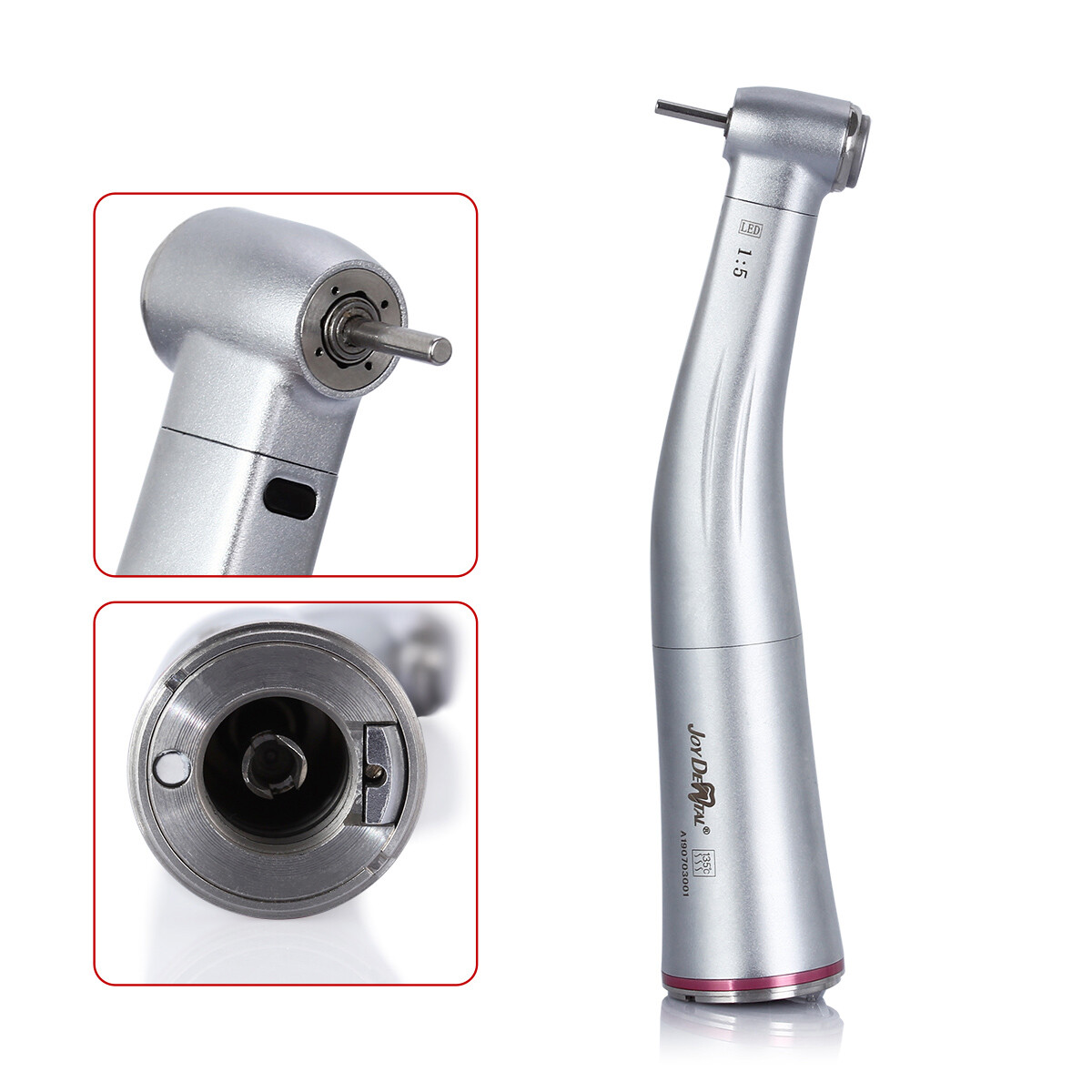 Dental Electric LED 1:5 Increasing Fiber Optic Contra Angle Handpiece