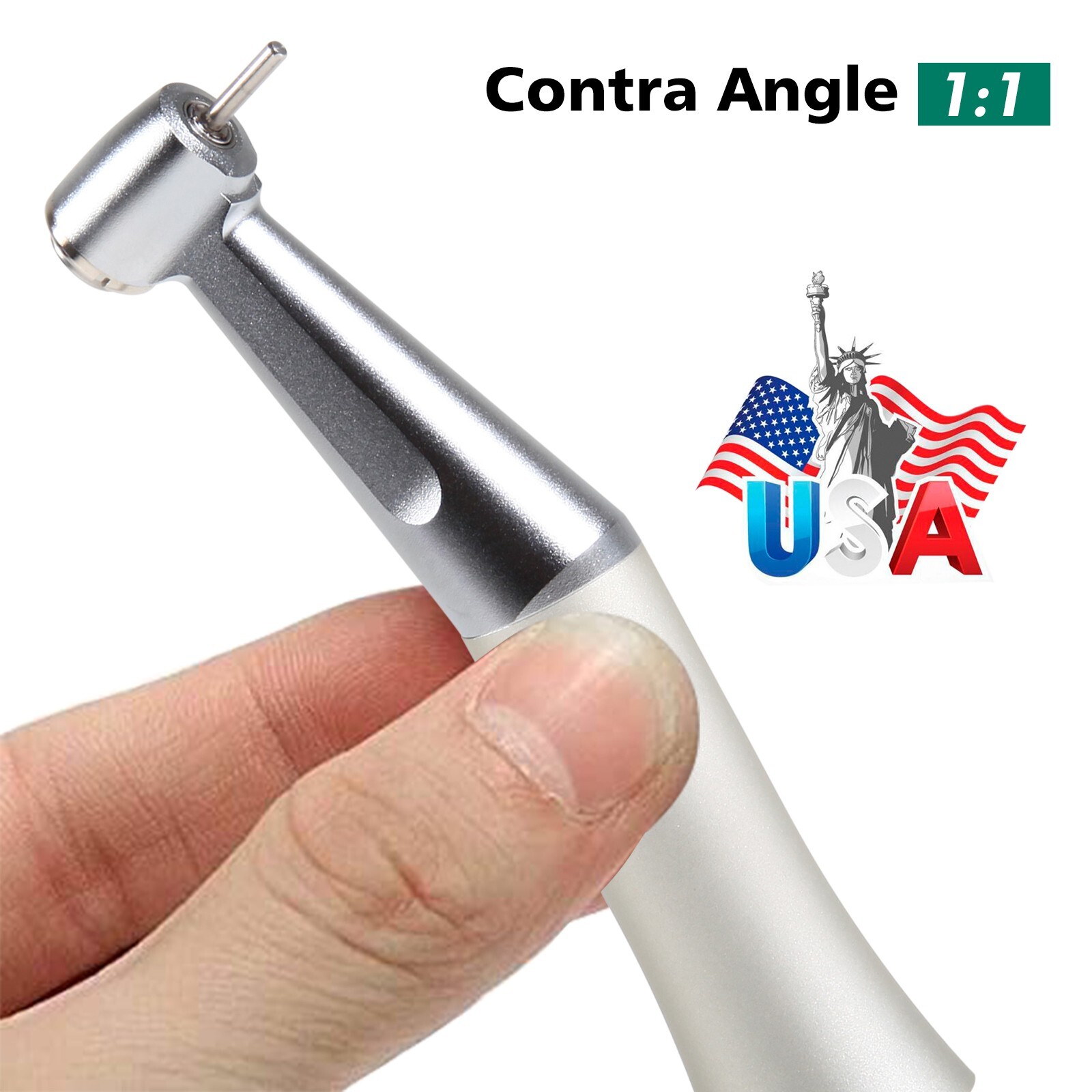 Dental Low Speed Handpiece Push Button Fit FG 1.6mm Burs Contra Angle