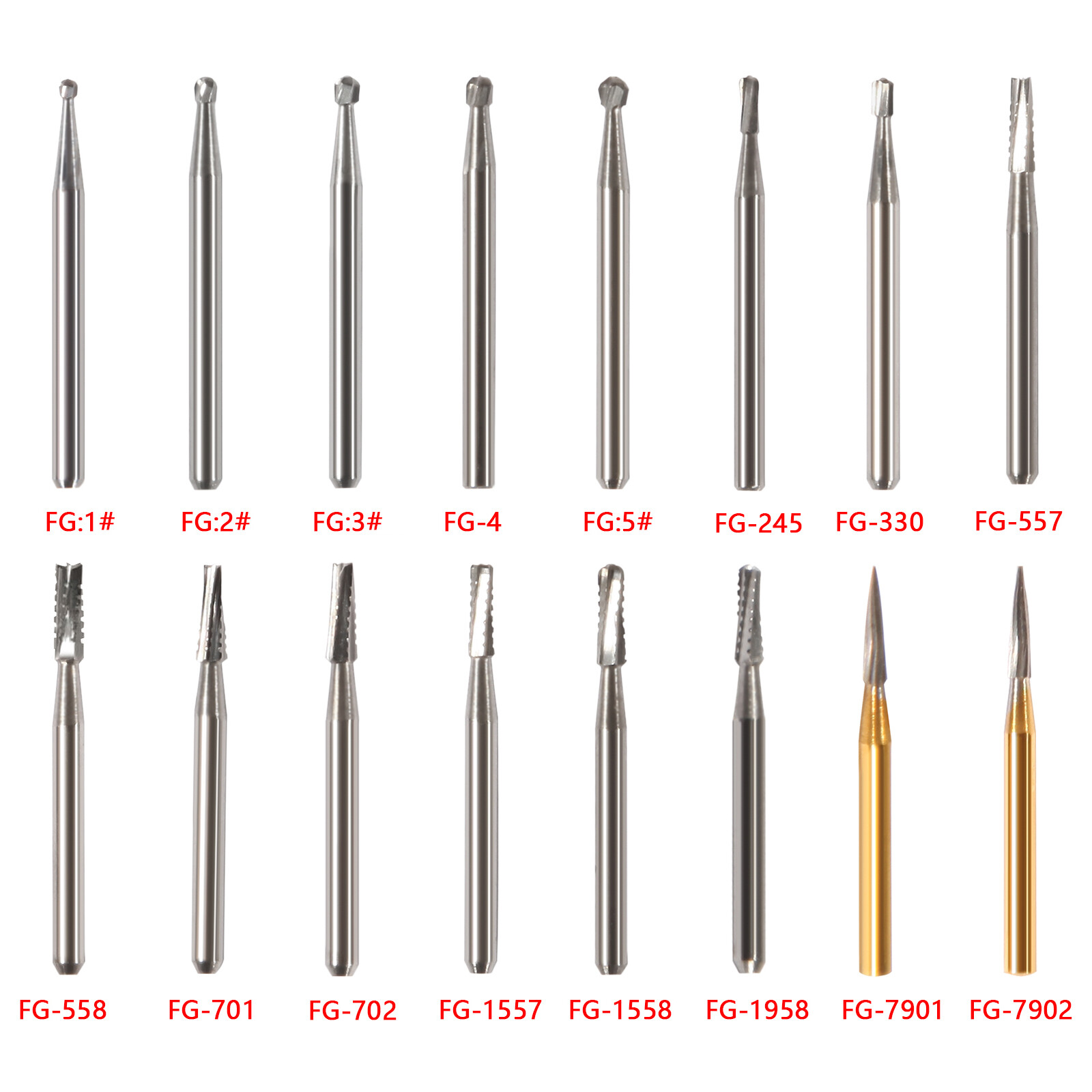 10-100PCS Dental Carbide Burs FG /Pear-Shaped High Speed Tungsten Steel SALE