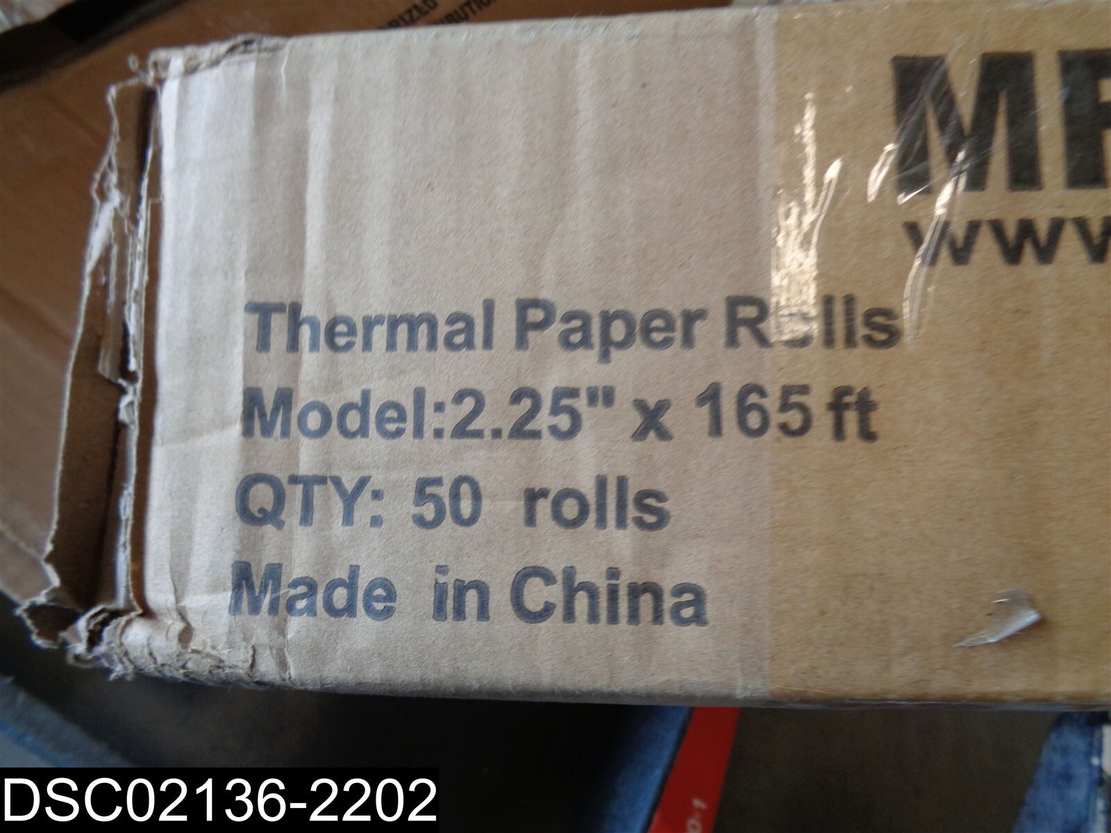 QTY=50: MF LABEL 2.25″ x 165′ Thermal Paper Rolls