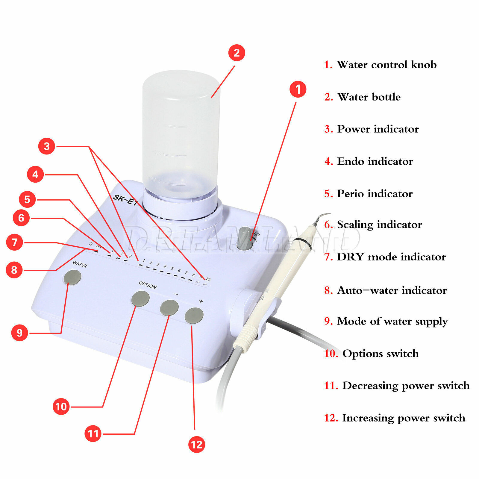 Fit Cavitron Dental Ultrasonic Scaler Machine 2 Bottles with EMS Handpiece Tips