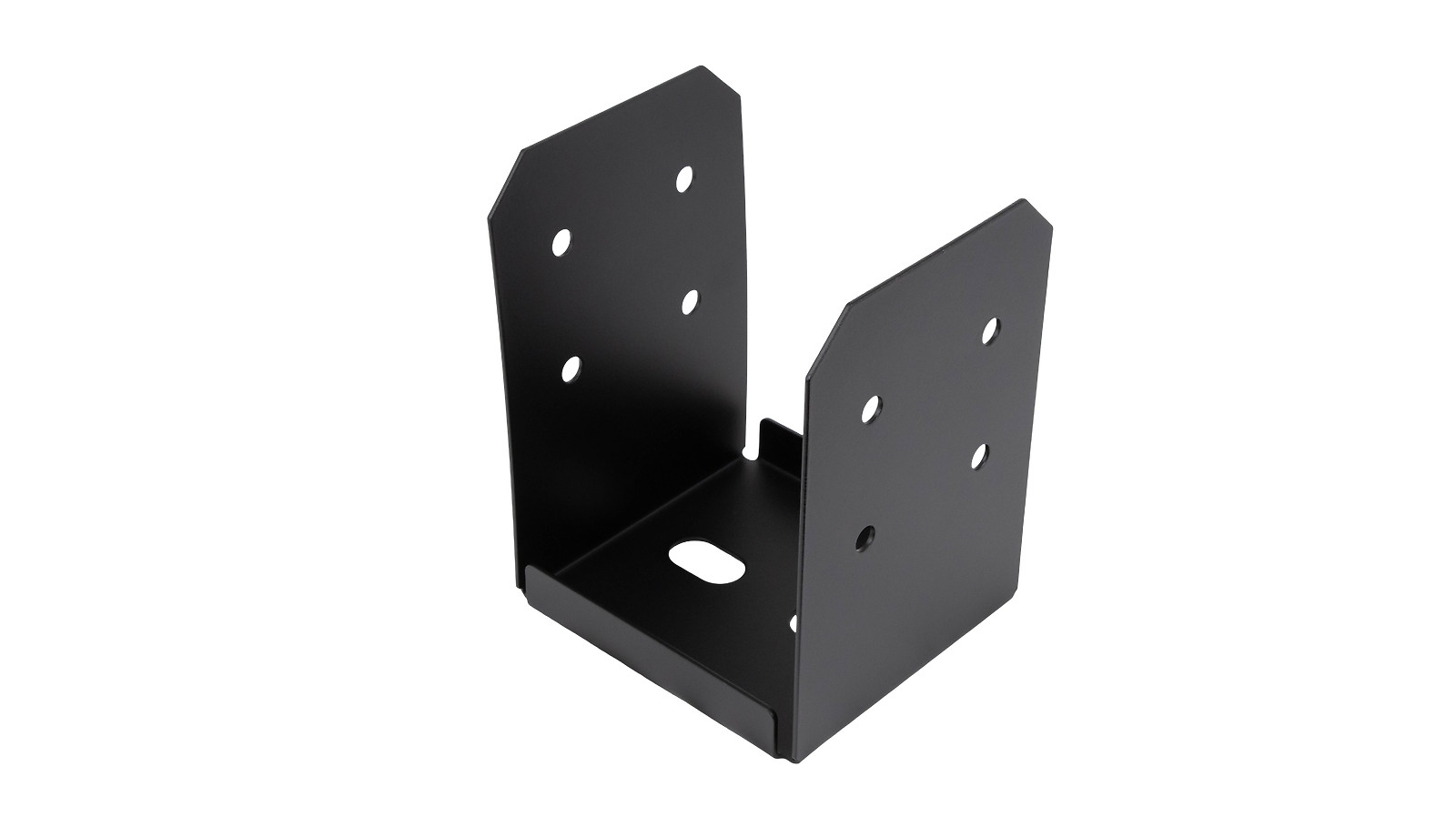 4PACK 8×8 Post Base Bracket for Pergola, Black Powder Coated Steel with Standoff