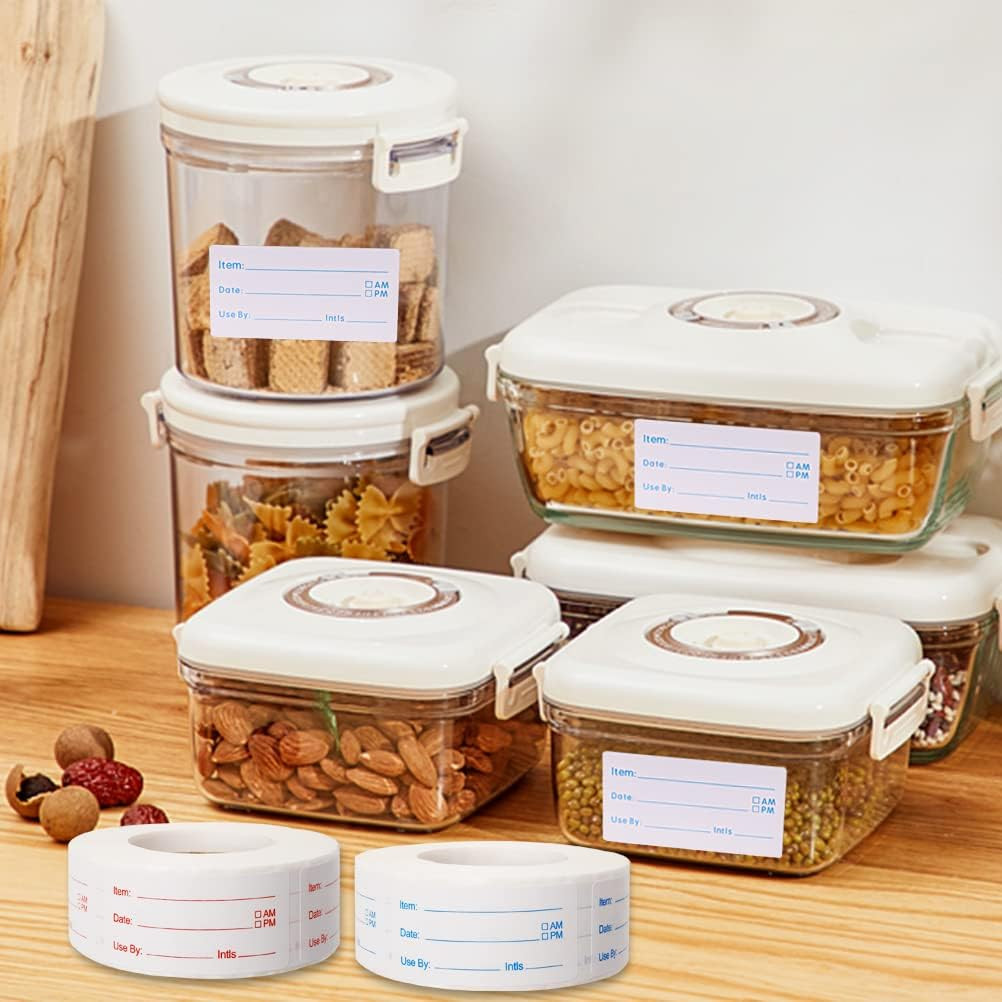 Removable Food Labels – 1000 Pieces, 1×2 Inch Date Stickers for Containers