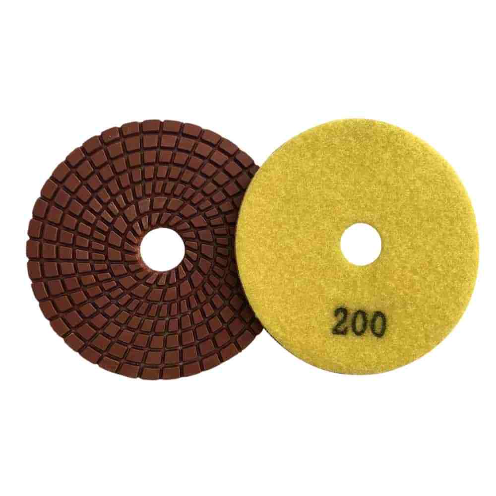 4″ Wet Polishing Pad Sets – #50 100 200 400 800 Grit w Rubber Backer