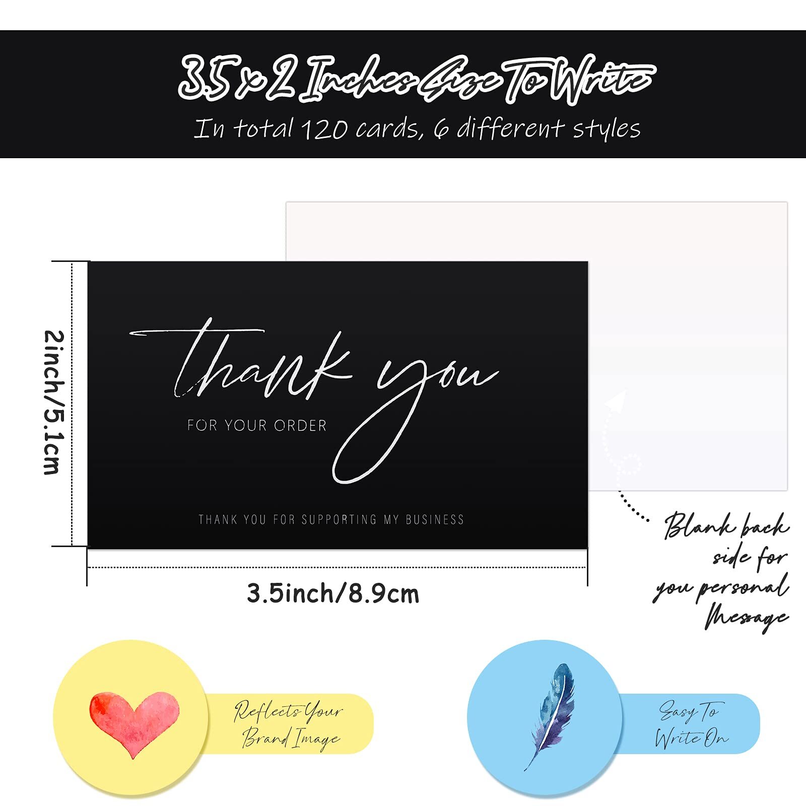 120 Mini Thank You for Your Order Business Cards Shopping Purchase Thanks Greeti