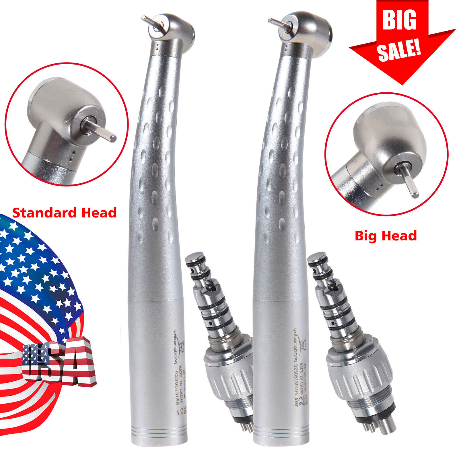 Dental Air Turbine High Speed Handpiece and 4-Hole Quick Coupler Swivel GB4/GD4