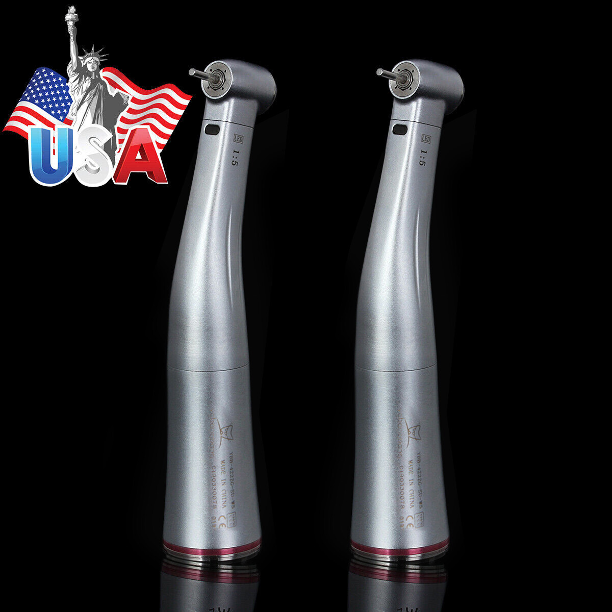 Dental 1:5 Increasing Handpiece Contra Angle LED /No LED fit NSK Electric Motor