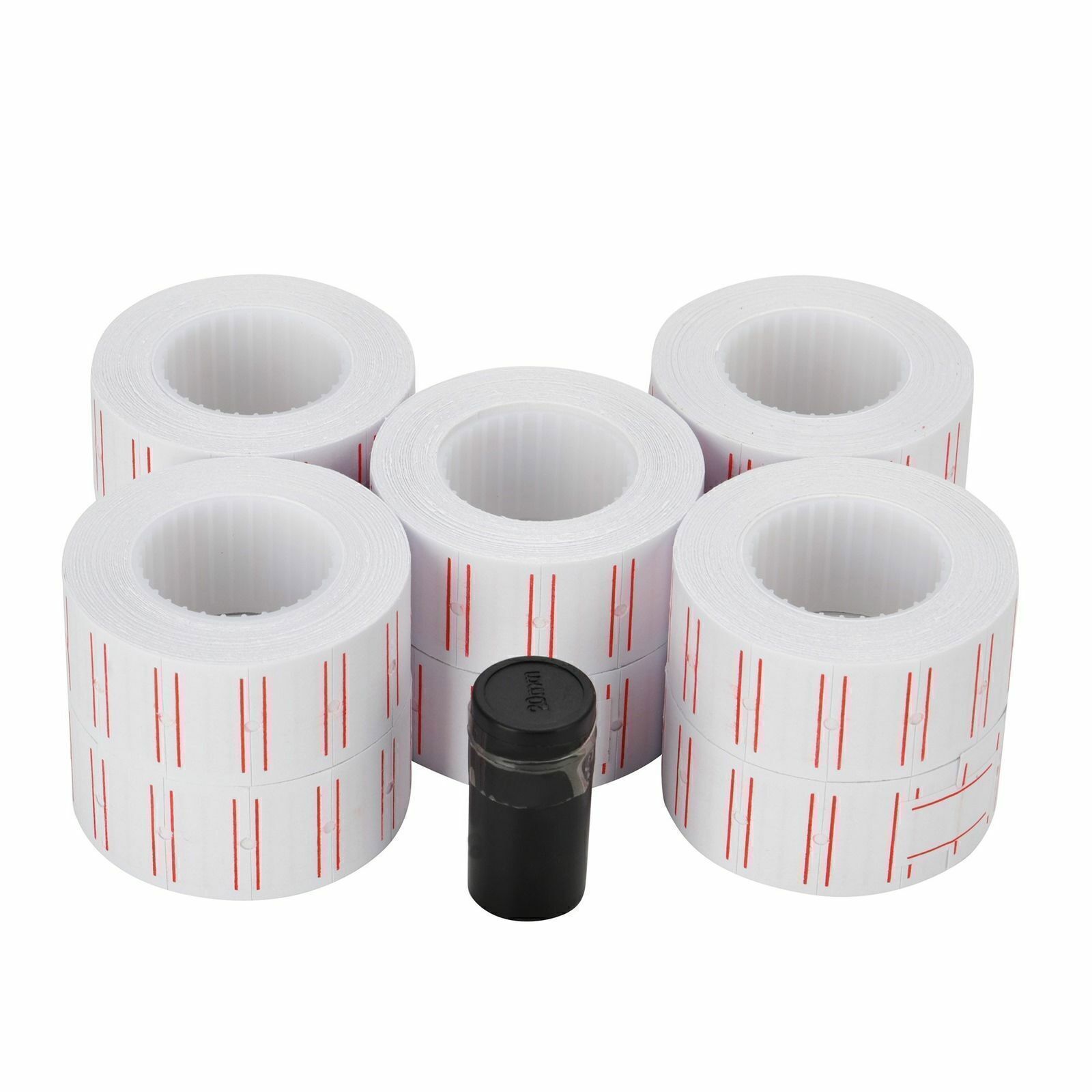 10 Rolls White Red Line Price Tag Gun Sticker 600 Labels Per Roll For MX 5500