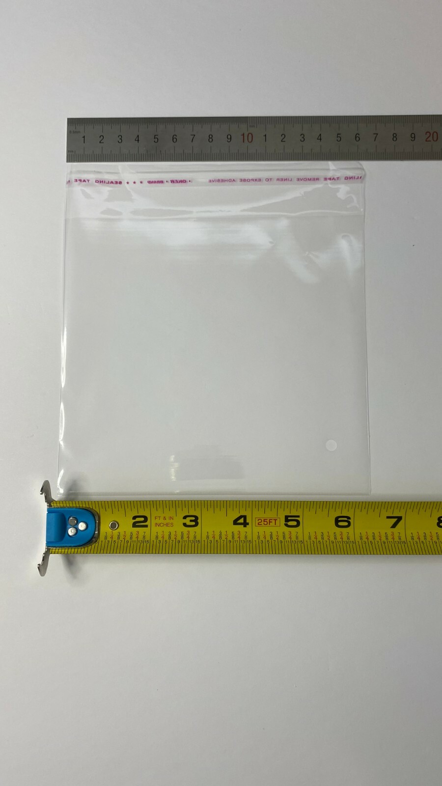 Clear Resealable Self Adhesive Seal Cello Lip Tape Plastic bags 6-1/4 x 6 inches