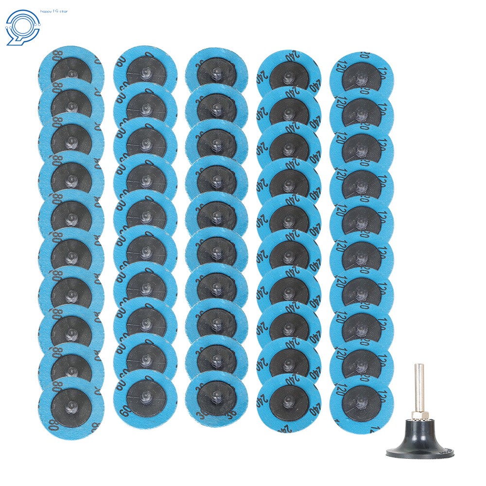 2″ Roll Lock Die Grinder 36 60 80 120 240 Grit Quick Change Sanding Disc 51 Pcs