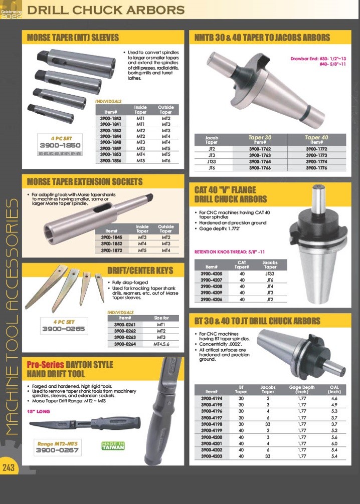 1/2″ TO JT3 DRILL CHUCK ARBOR (3700-0178)