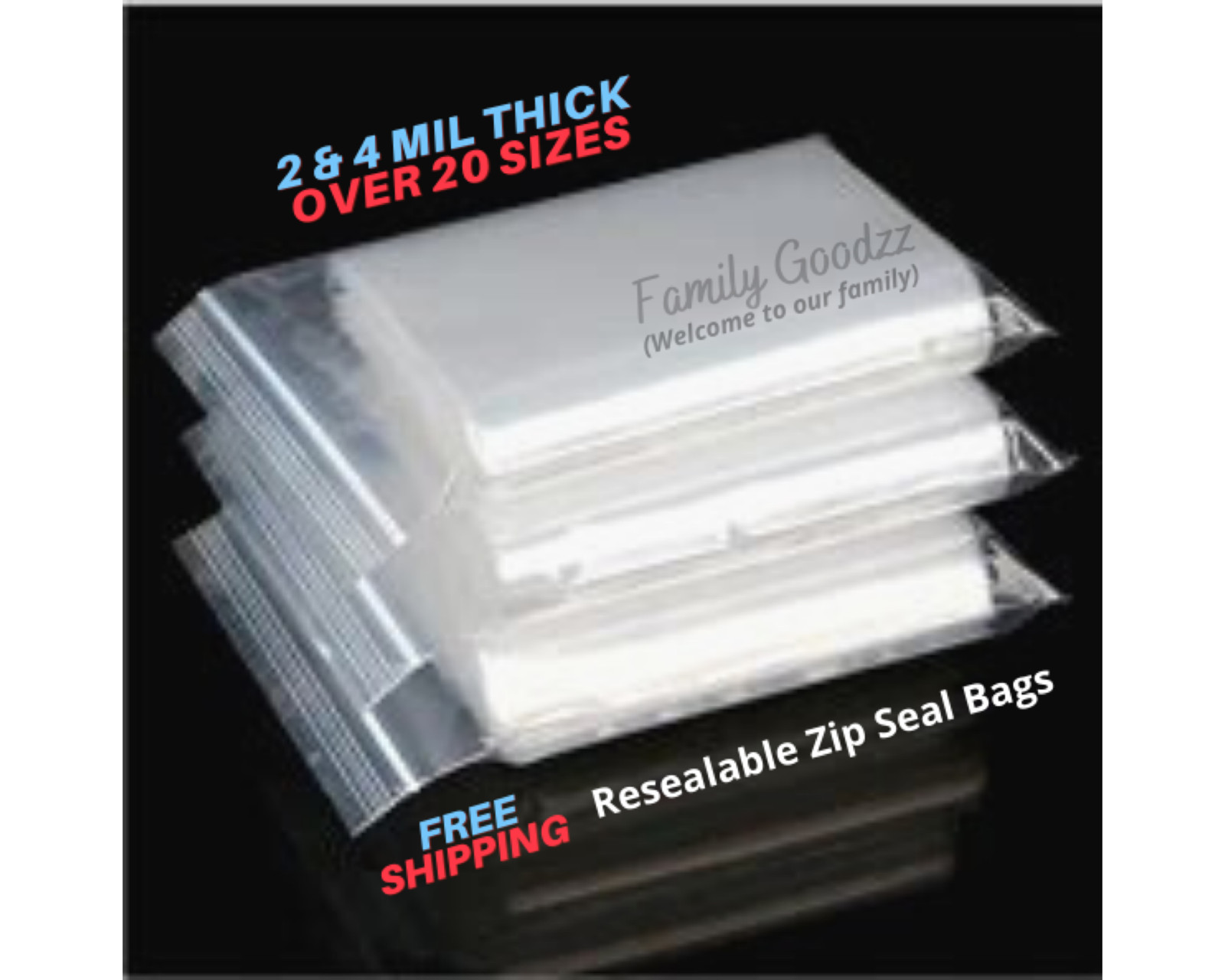 Zip Seal Clear Plastic Recloseable Parts Bags 2 Mil & 4 Mil Thick, Jewelry Bags