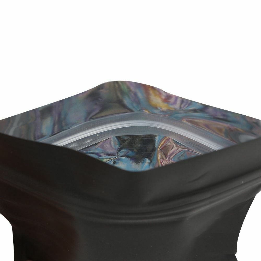 Flat Black Metallic Mylar Zipper Resealable Bags in Variety Quantities & Sizes