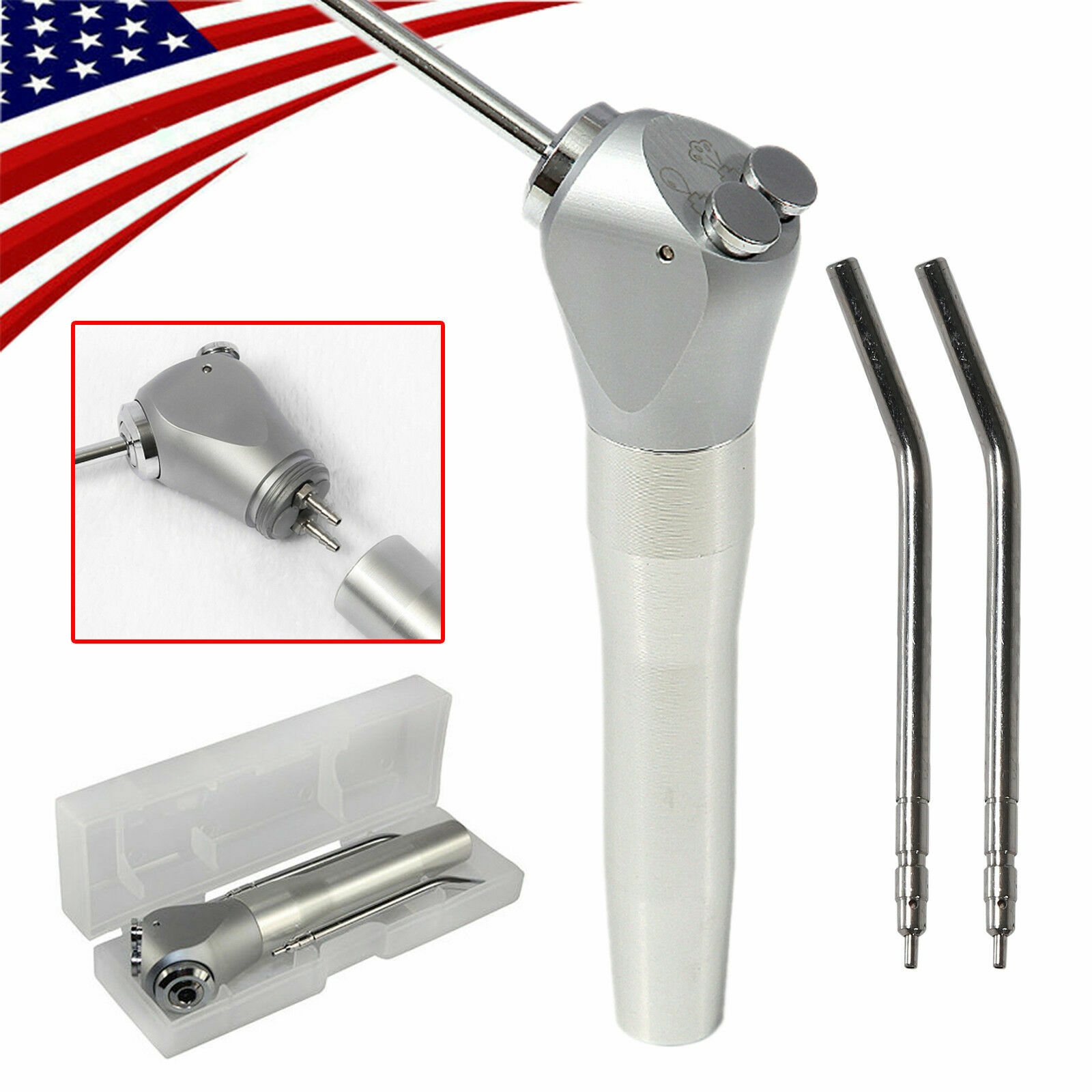 Dental 3 Way Air Water Spray Triple Syringe Handpiece 50*Nozzles/Tips/Tubes US