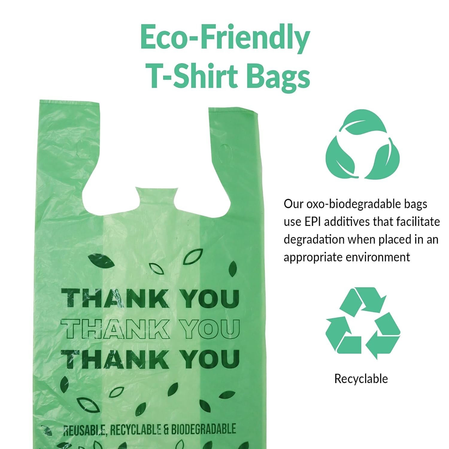 Bulk Biodegradable Thank You Bags 11.5″x6.5″x22″