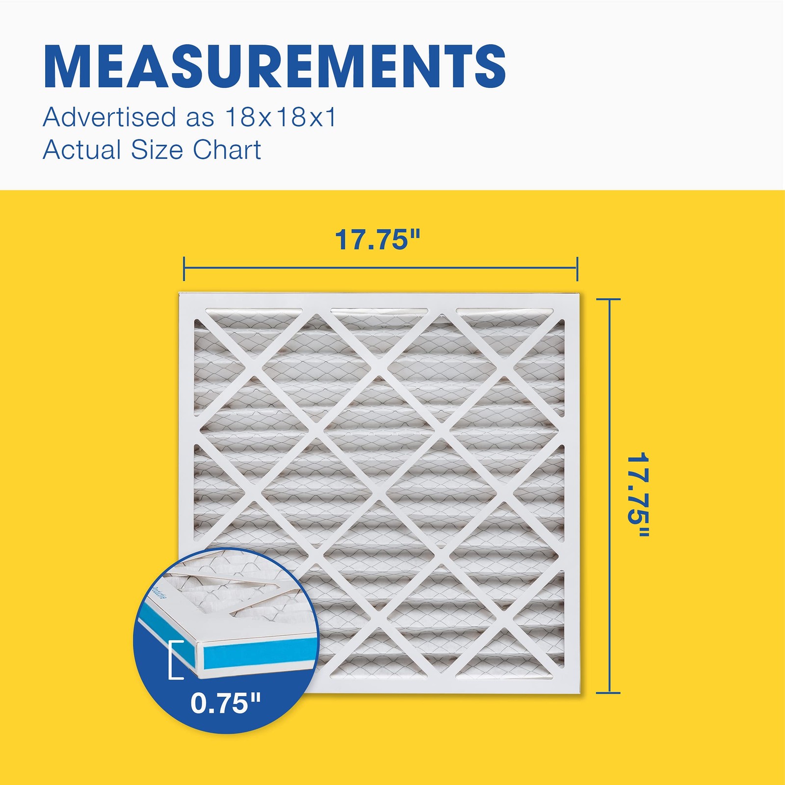 Aerostar 18x18x1 MERV 11 – 6 Count – Pleated HVAC, Furnace & 6 PACK, 11