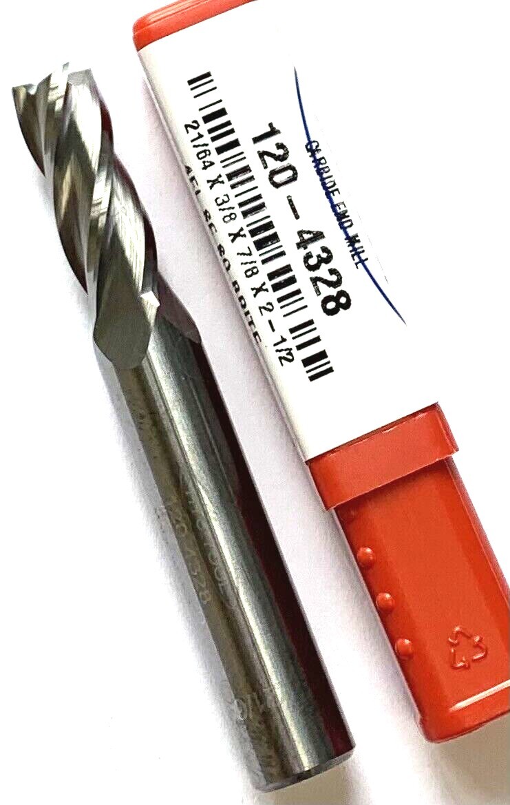 21/64″ 4 FLUTE SINGLE END CARBIDE END MILL – BRIGHT FINISH – HTC 120-4328 – USA