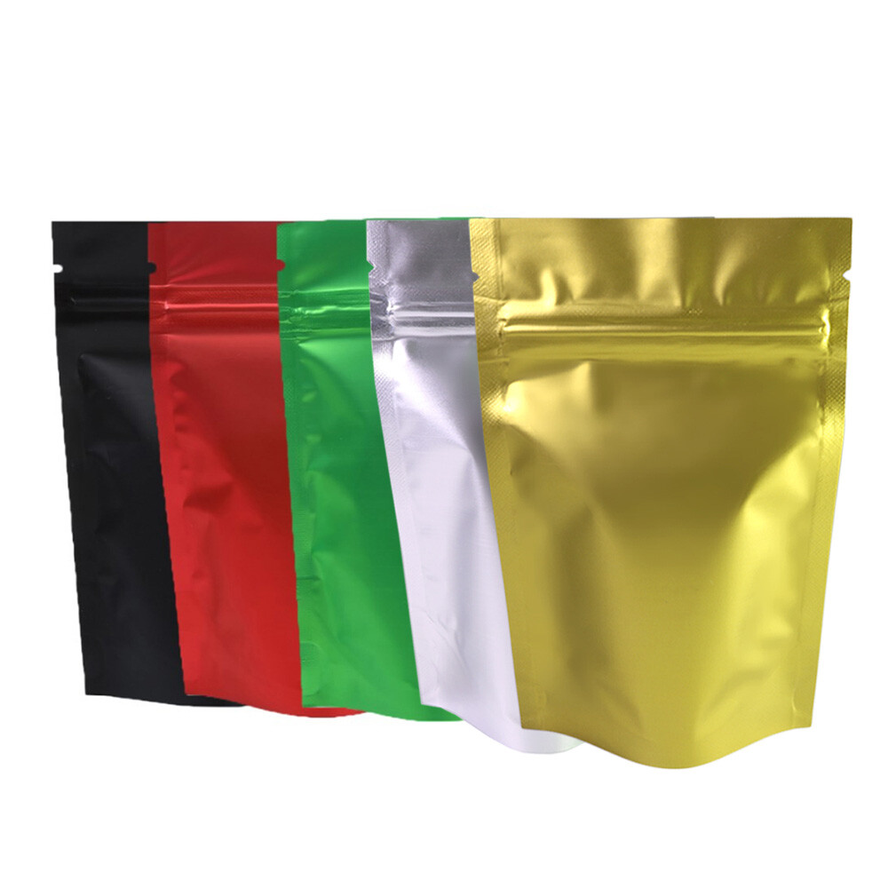 Assorted Sizes Matte Clear Front Color Back Foil Mylar Stand up Zip Lock Bag M21