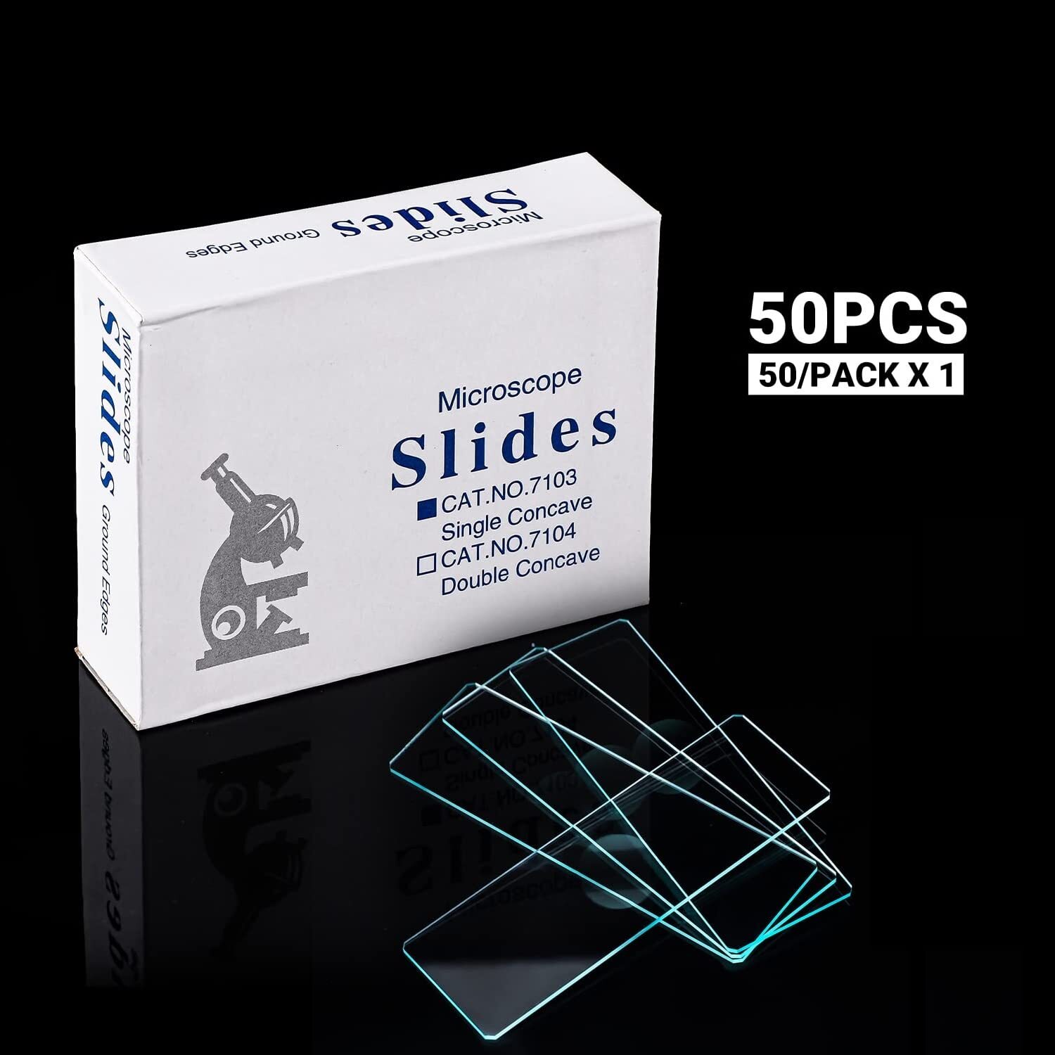 50/100/200/300Pcs Microscope Slides Concave Single concave 50Pc Glass Slide