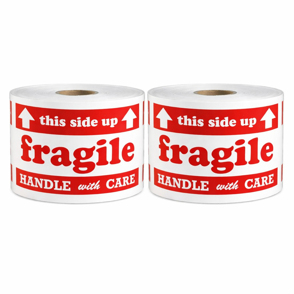 Shipping Labels- 3X5 fragile this side up 500 labels per roll, 1-16 Rolls