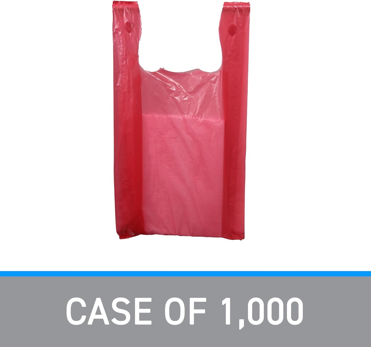 Red Plastic Bags 1000 Grocery Supermarket Store Merchandise 11 ½” x 6 x 21″ Bag