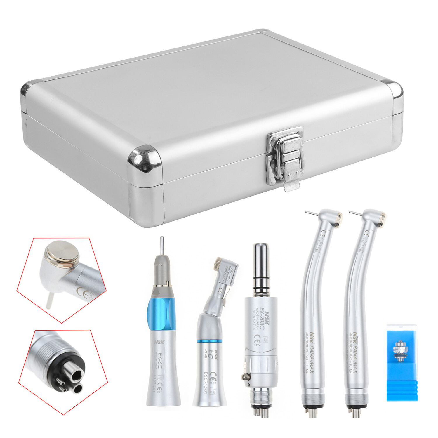 NSK Type Dental PANA MAX PUSH High Speed Handpiece+Low Speed EX203C+AL-BOX 4H CE