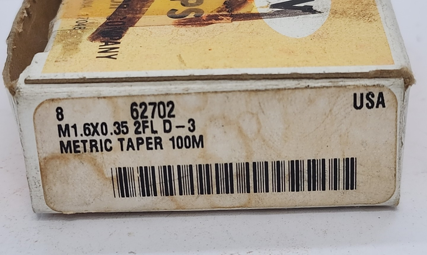 Box of 8 – R&N M1.6X0.35 2FL D-3 METRIC TAPER 100M Thread Cutting Tap [GB 4]