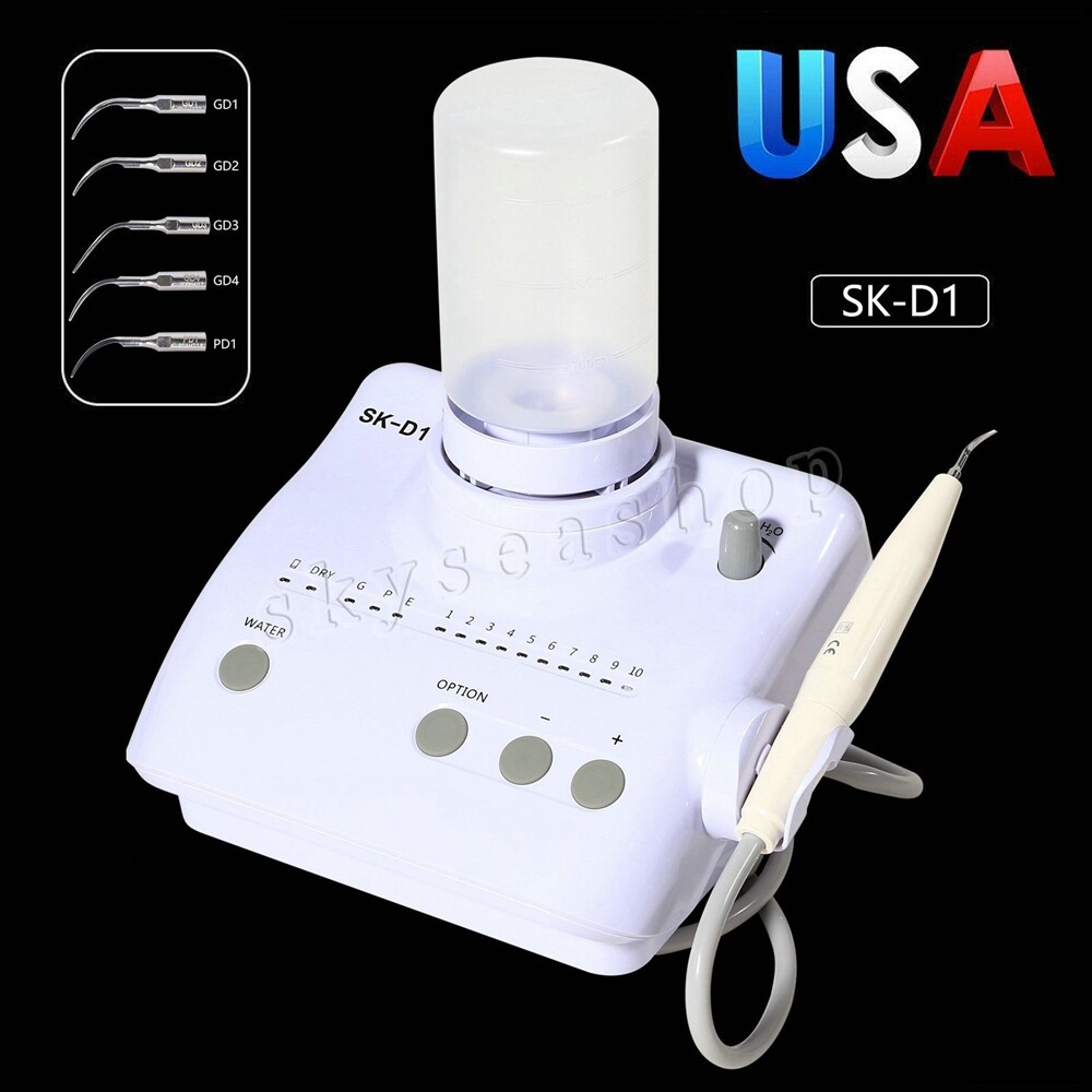SK-D1 Dental Ultrasonic Piezo Scaler +2 Bottles Fit DTE SATELEC tips & Handpiece