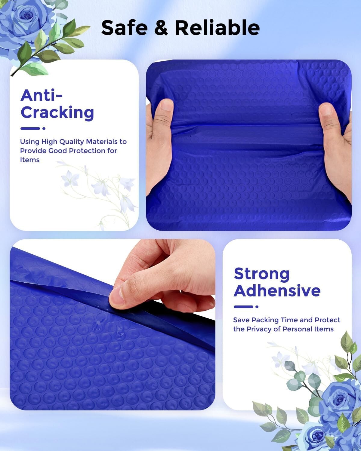 500x Bubble Mailers 8.5×12 Padded Envelopes Bubble Mailing Bag 8.5×11 Royal Blue