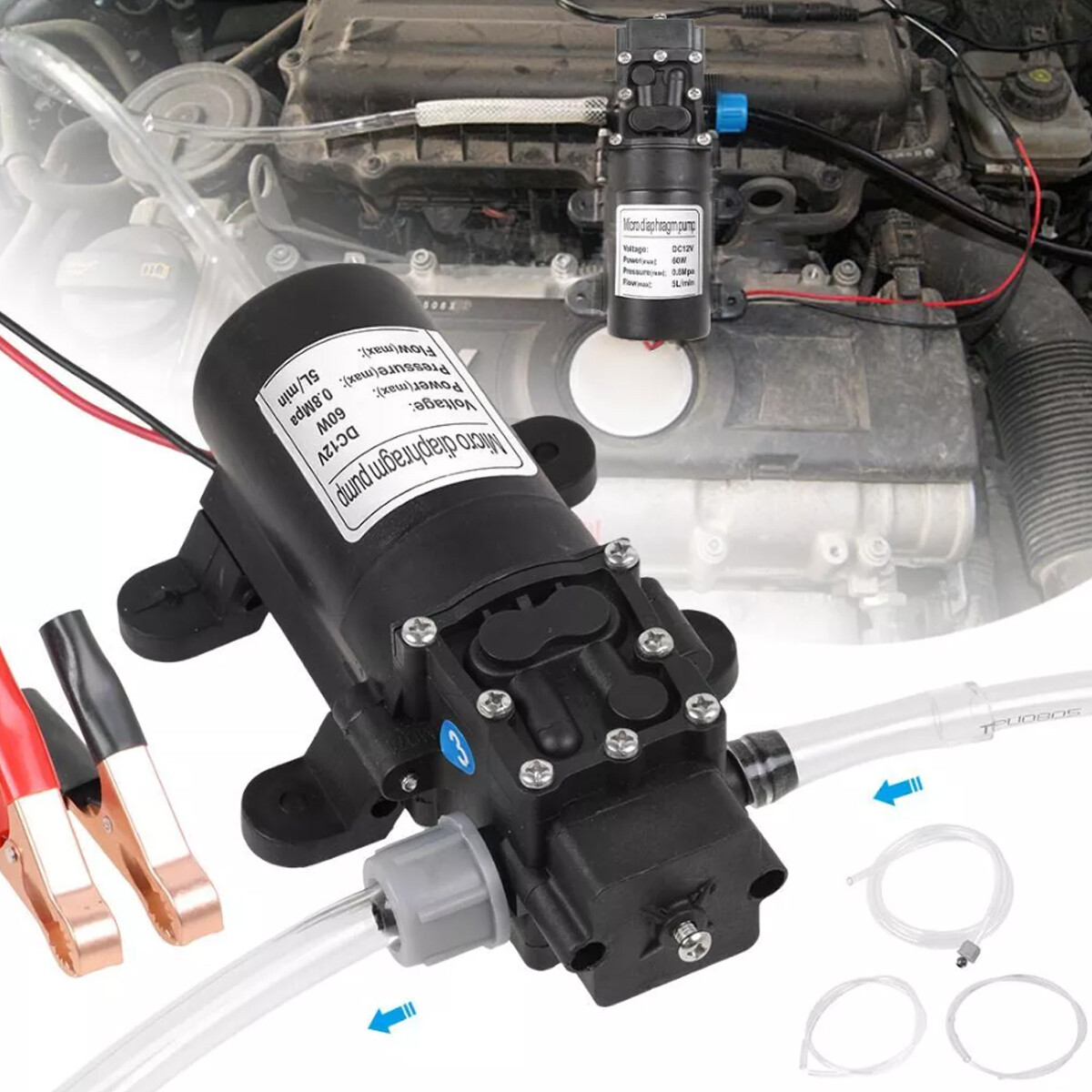 USA 12V Motor Oil Fuel Fluid Extractor Electric Siphon Transfer Change Pump 60W
