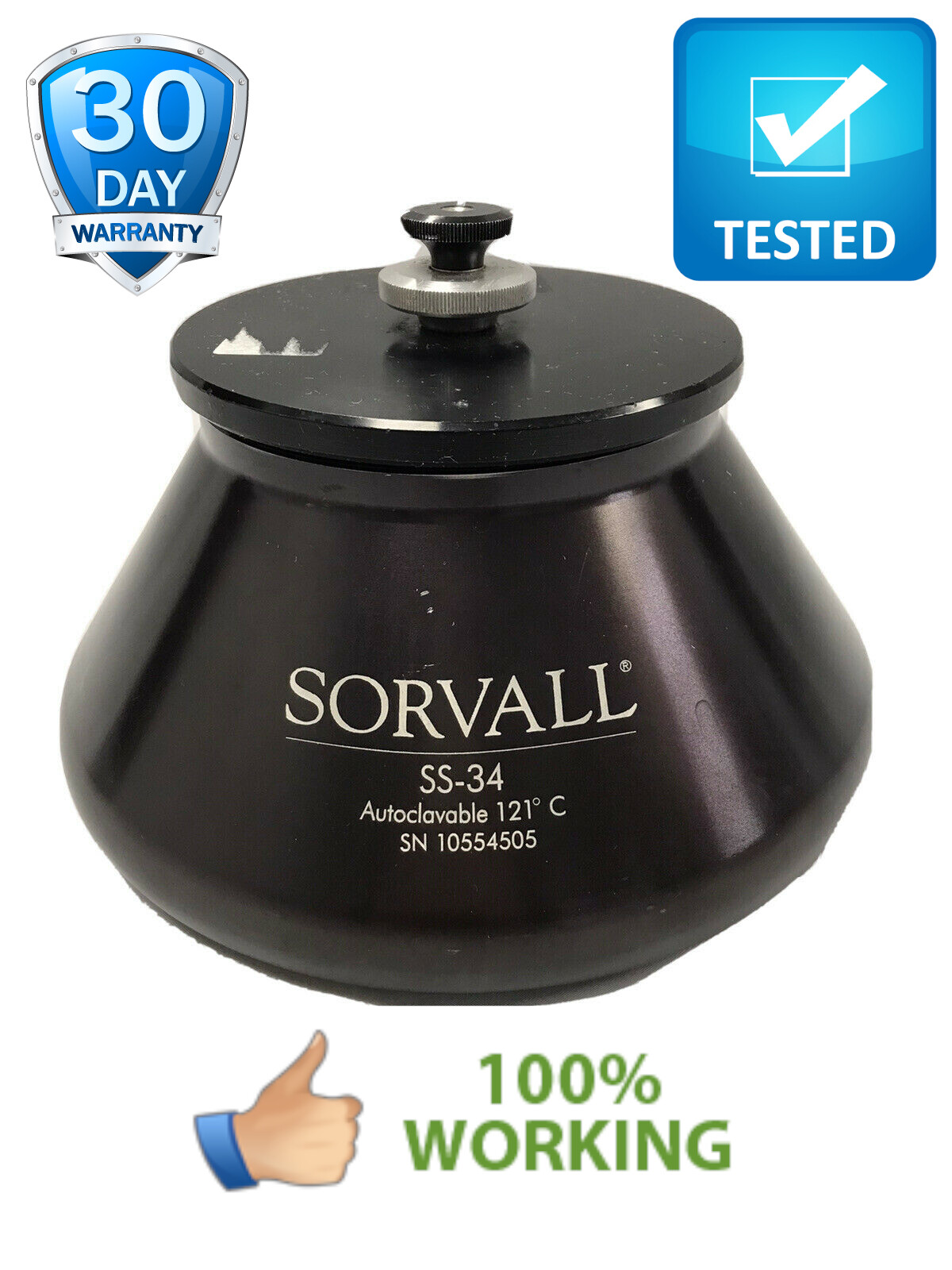 Sorvall SS-34 Autoclavable Rotor 8 x 50mL 25,000 RPM Tested Warranty