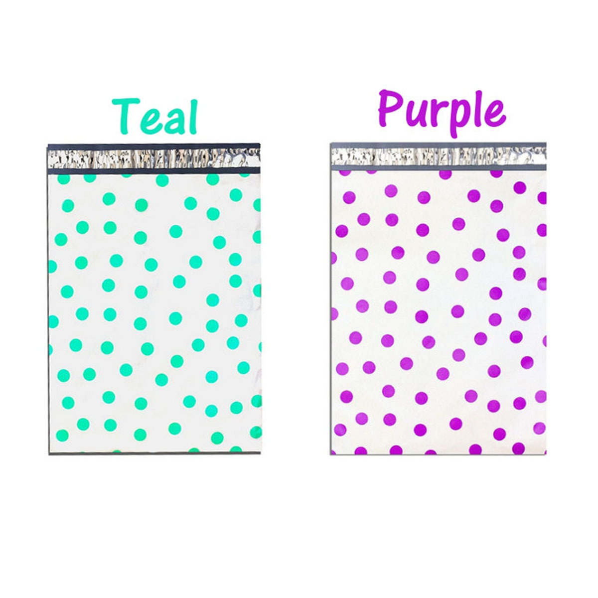 12″ x15″ All Color Exclusive Polka Dot FLAT POLY Mailers_w Kiss Lips Stickers