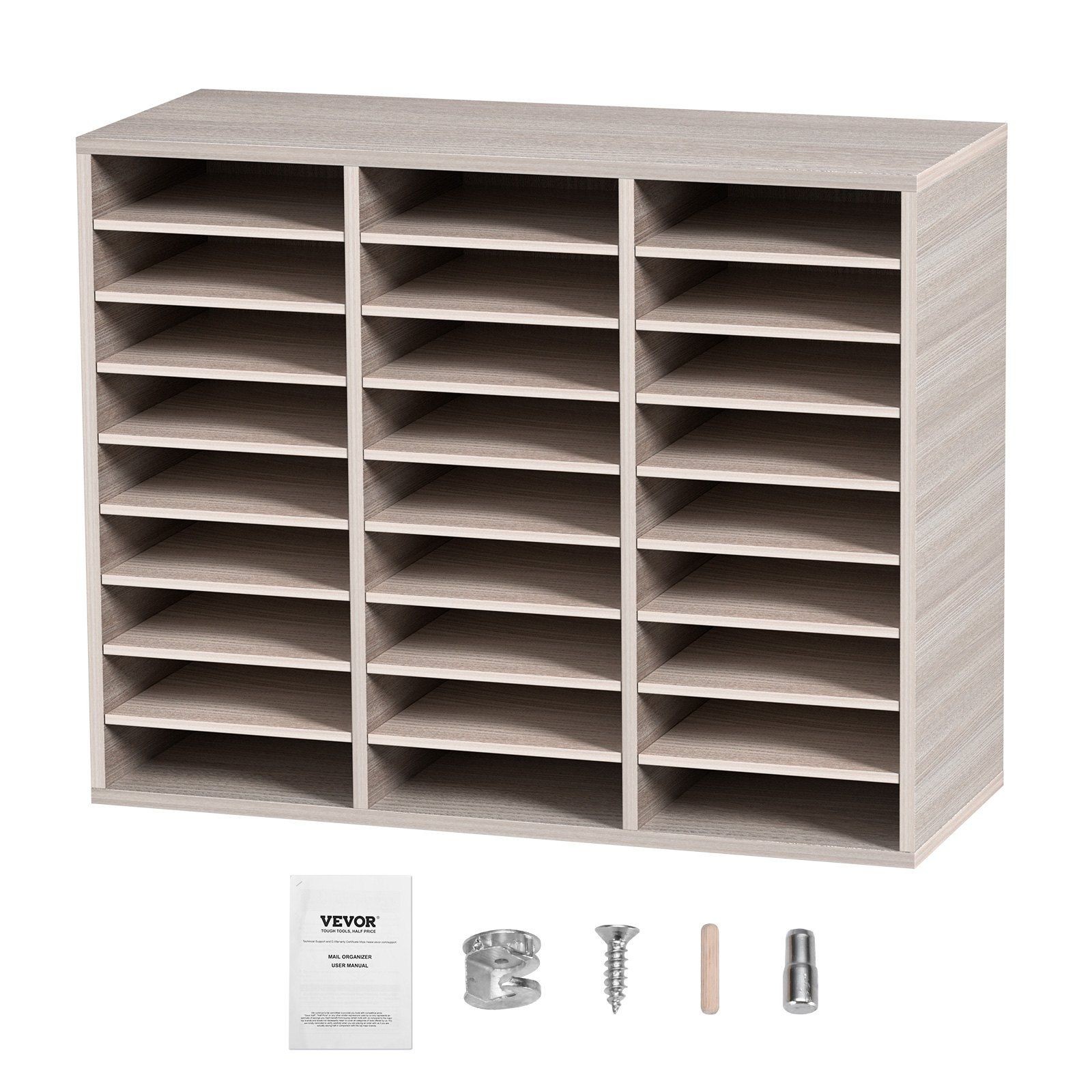 27-Pocket Document Organizer Medium Density Board with Non-Slip Feet
