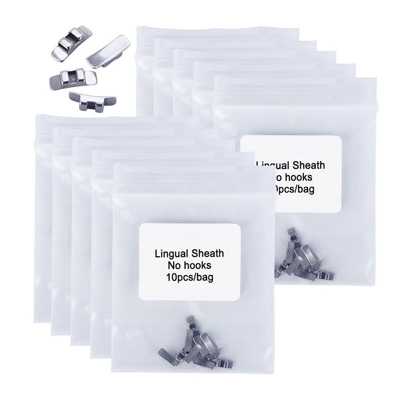100 Pcs 10 Packs Dental Orthodontic Lingual Sheath No Hook Stainless Steel