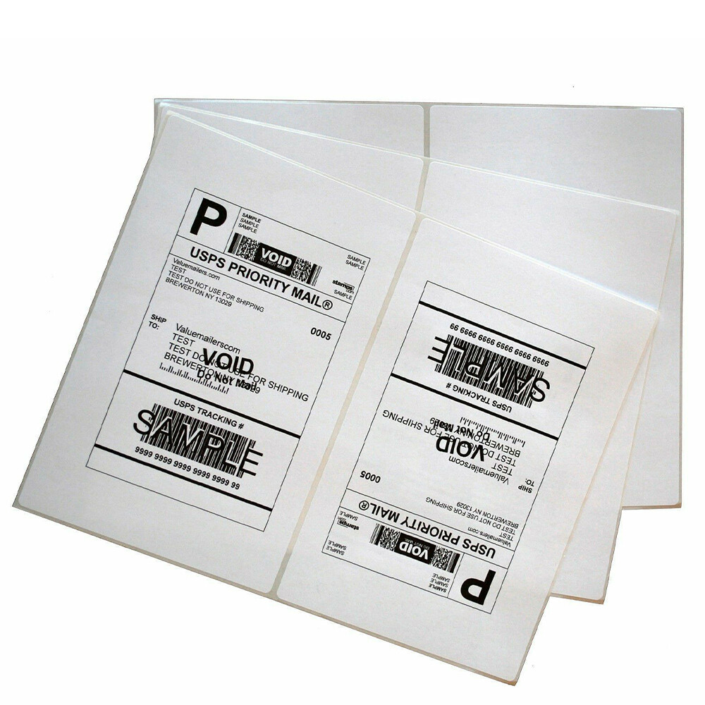 Address Shipping Labels 8.5×5.5″ Half Sheet Round Corner Adhesive Blank Labels