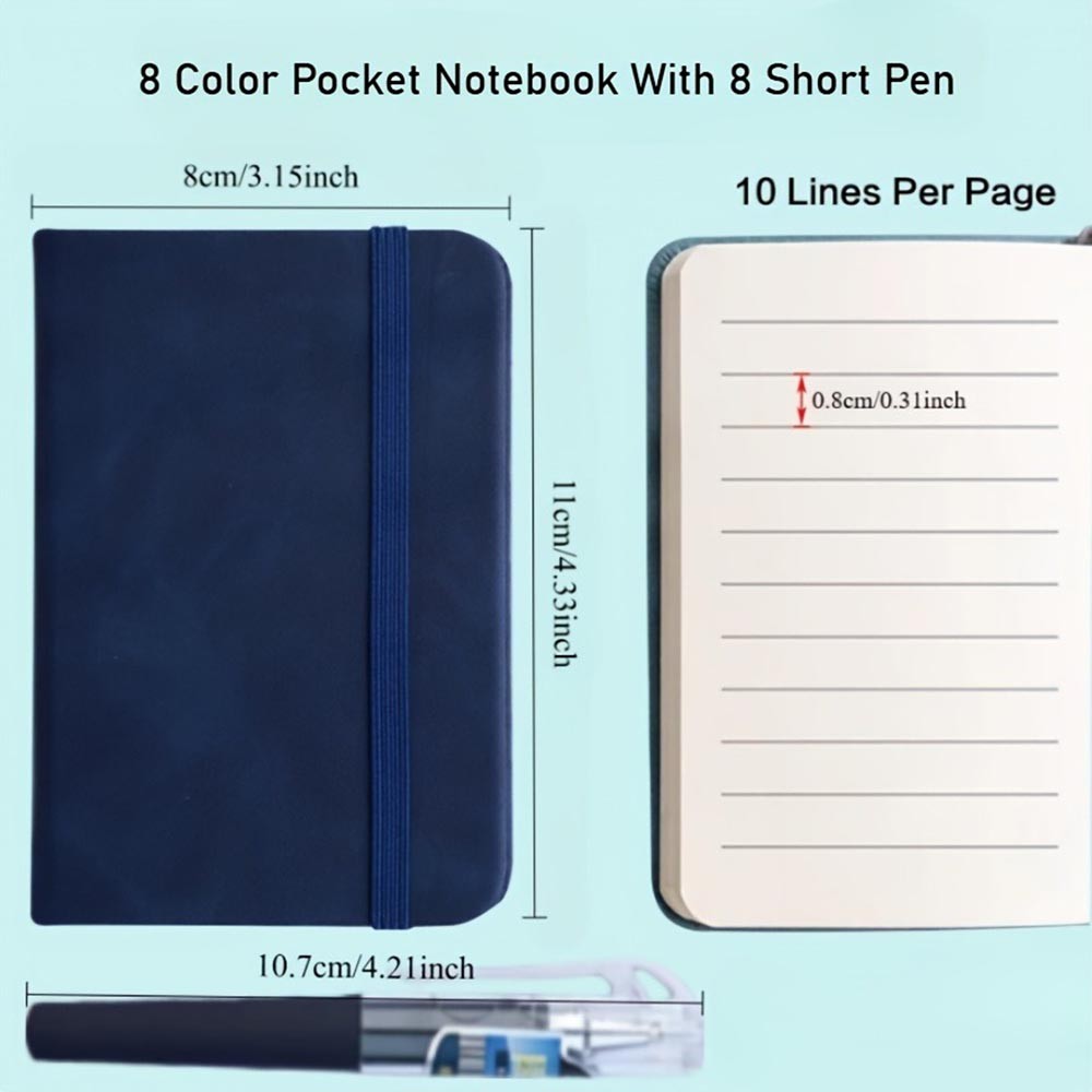 Mini Durable All-Note Strong Anti-Slip 8-Piece Mini Portable Pocket Notebook Set