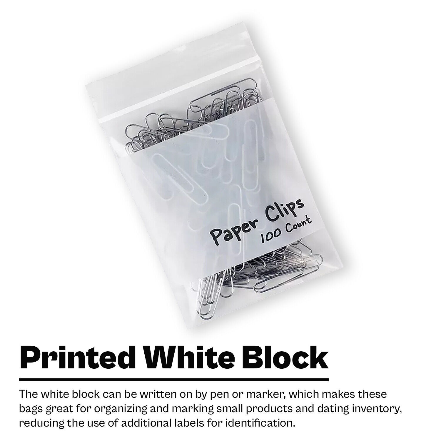 4 Mil Reclosable Bag with White Block 4″ x 6″ Plastic Bag Durable Clear 1000 Pcs