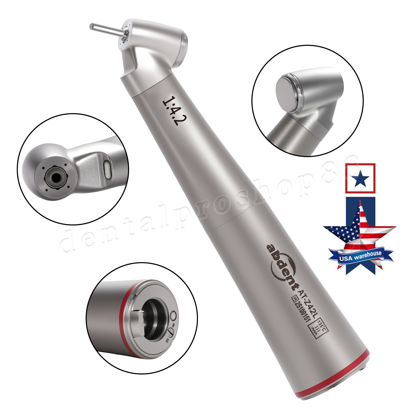 Dental 45° Angle Electric Handpiece Surgical 1:4.2 Fiber Optic NSK Ti Max Z45L