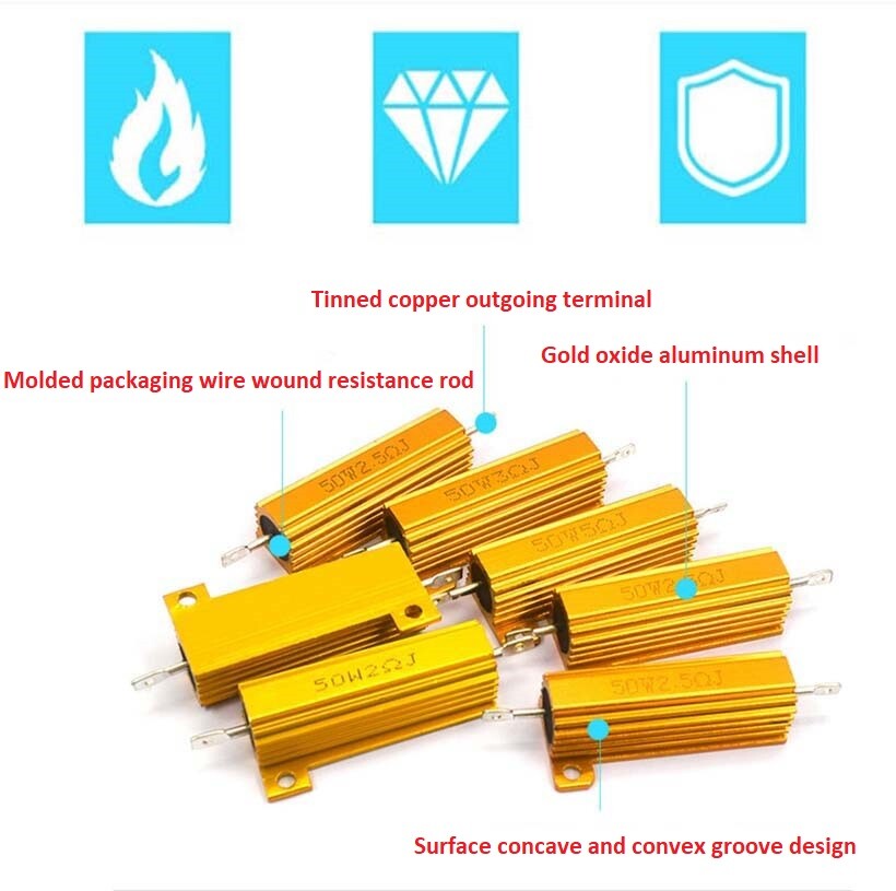 5W 10W -500W Watt High Power Aluminum shell Wirewound Metal Resistor 0.1Ω – 10KΩ