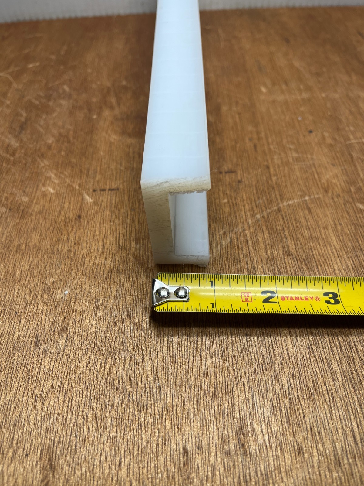 2″ W X 1″ Leg X 11″ Length 1-1/2″ Inside White UHMW Polyethylene U-Channel USA