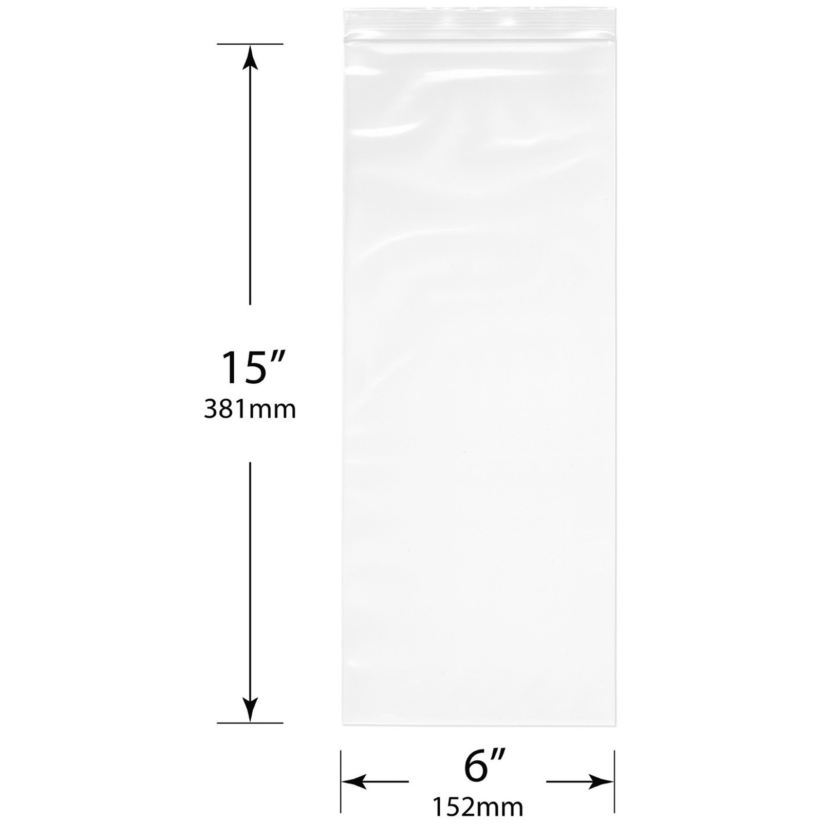 Plymor 6″ x 15″, 4 Mil Heavy Duty Zipper Reclosable Plastic Bags