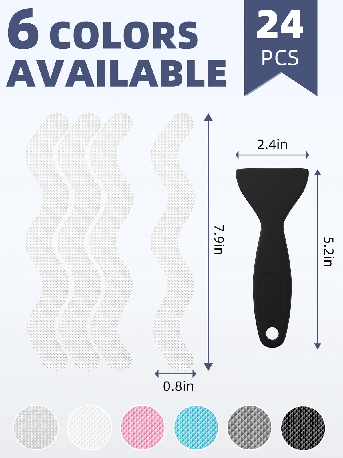 Secopad Patented Anti Slip Shower Stickers, Adhesive Decals Safety Clear