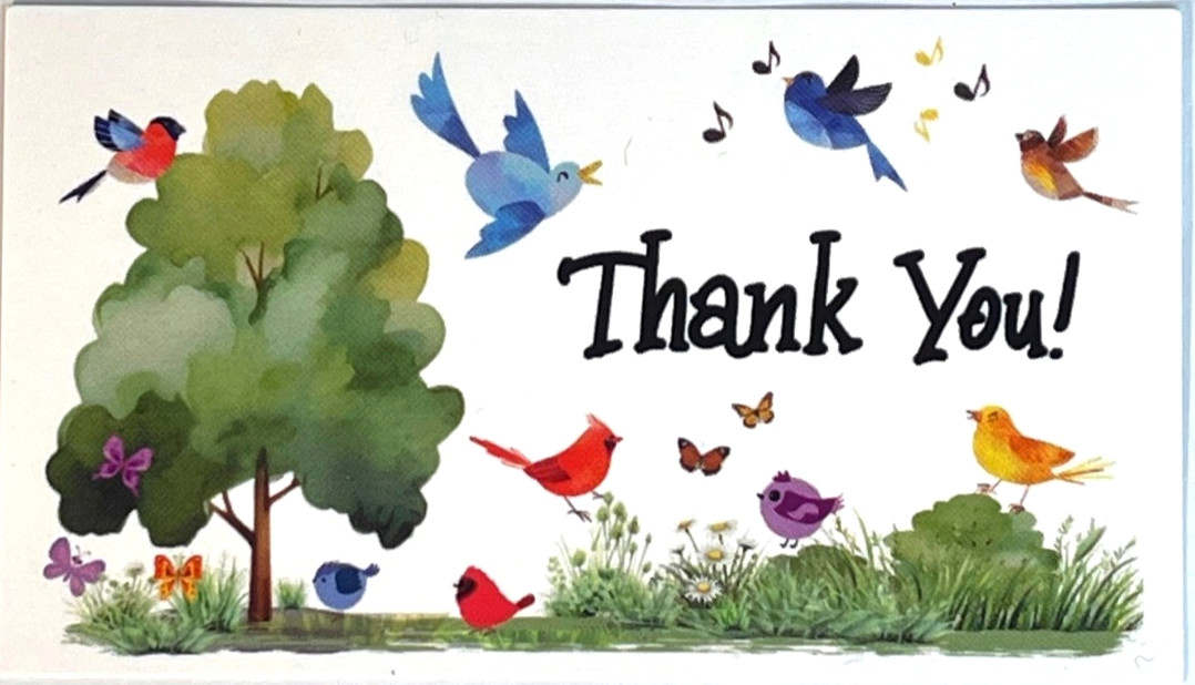Thank You Business Cards, Nature, Birds, Butterflies, Small Business, 3.5″ x 2″