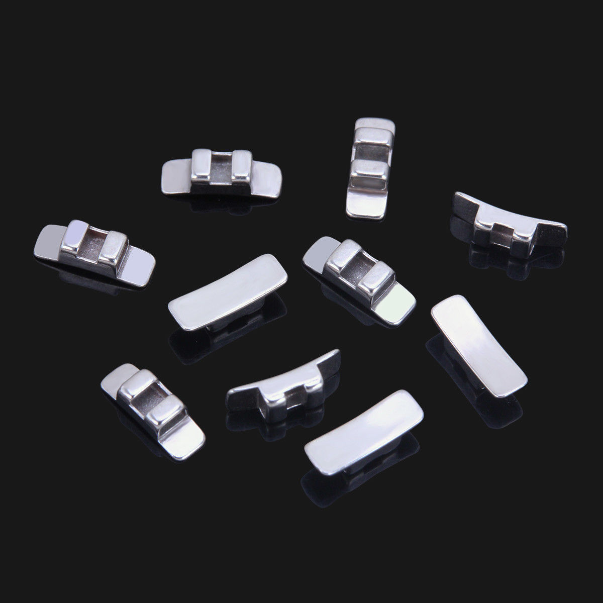 100 Pcs 10 Packs Dental Orthodontic Lingual Sheath No Hook Stainless Steel