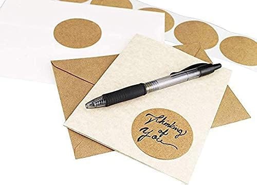 1 Inch Brown Kraft Blank Stickers 1000 Pieces Circle Price Tags Labels