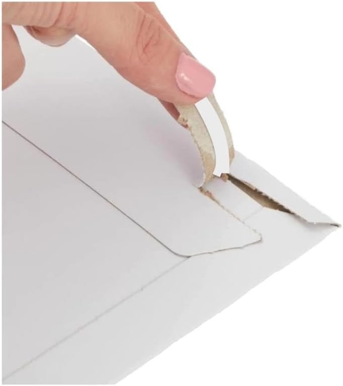 Rigid Mailers 12.75×15 Self Adhesive White Magazine Mailers 25 Pack