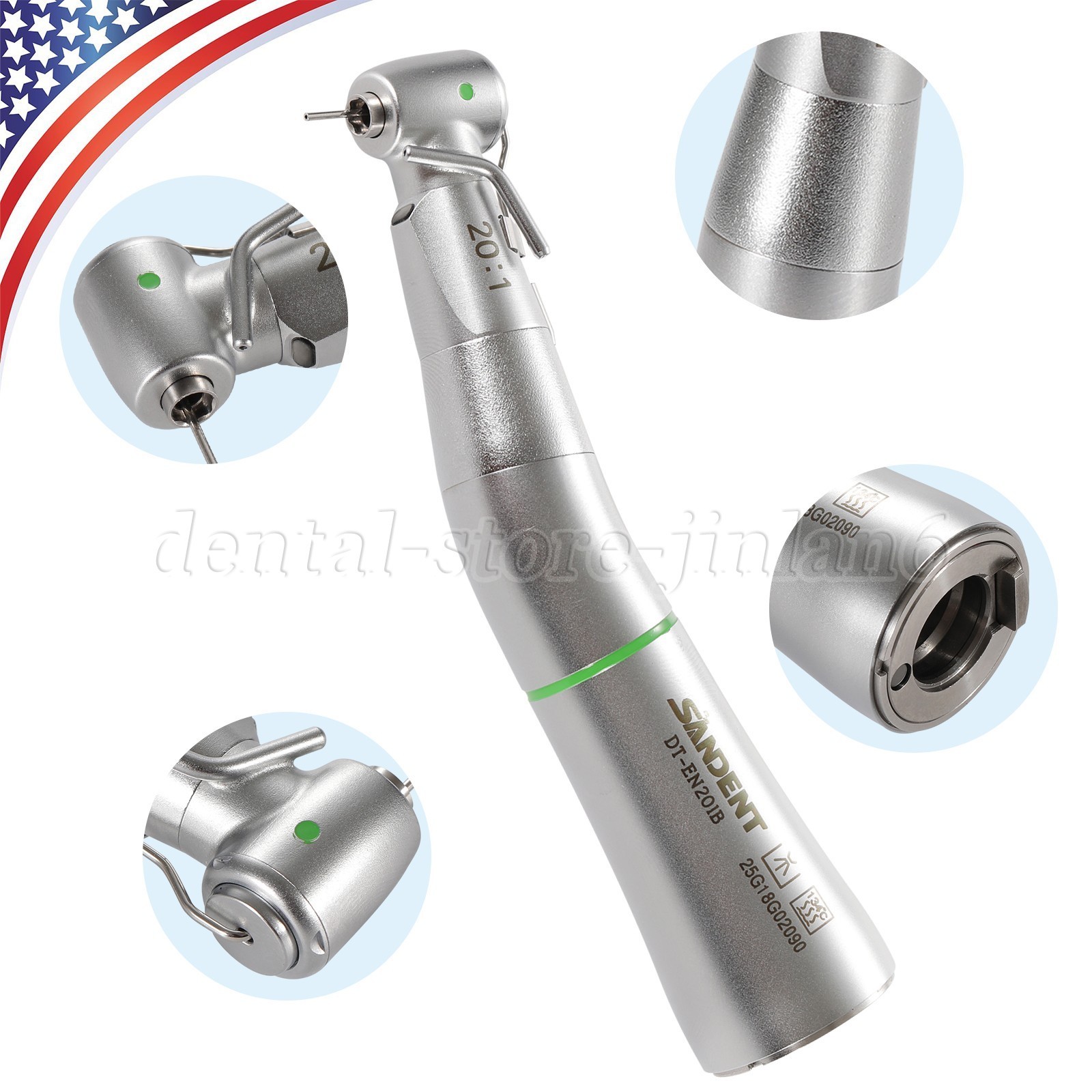 Dental Implant Handpiece 20:1 LED Contra Angle Fit Surgical Implant Motor
