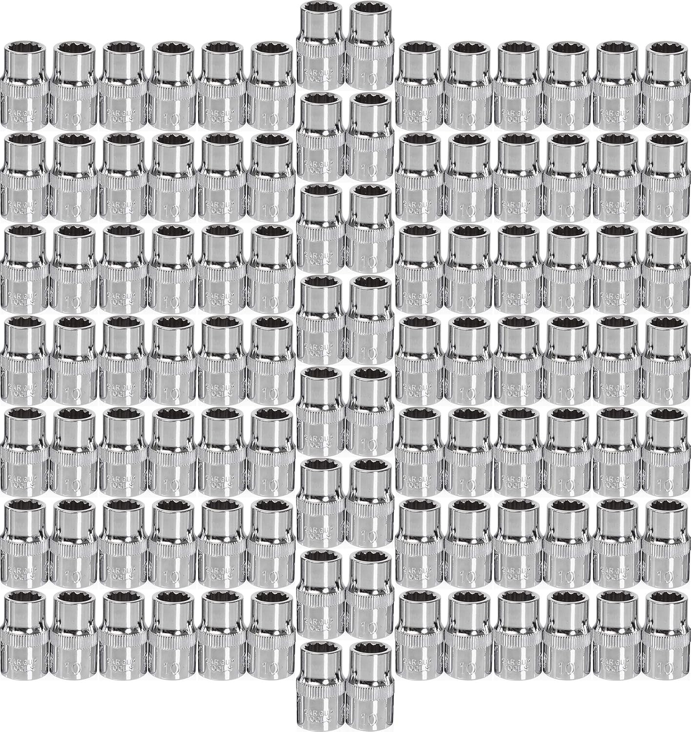 Bulk 100-Pack 10mm Shallow Sockets – 3/8″ Drive and Corrosion-Resistant Finish