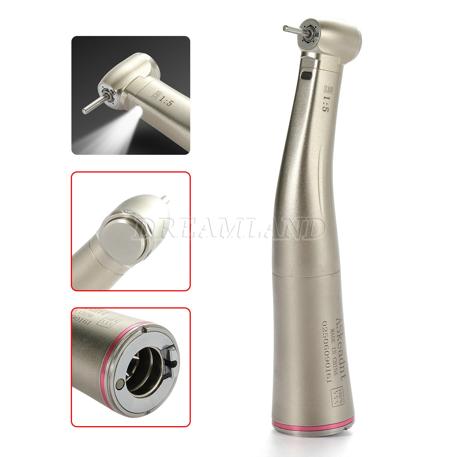 Dental 1:5 LED Electric Handpiece Fiber Optic Contra Angle NSK Style